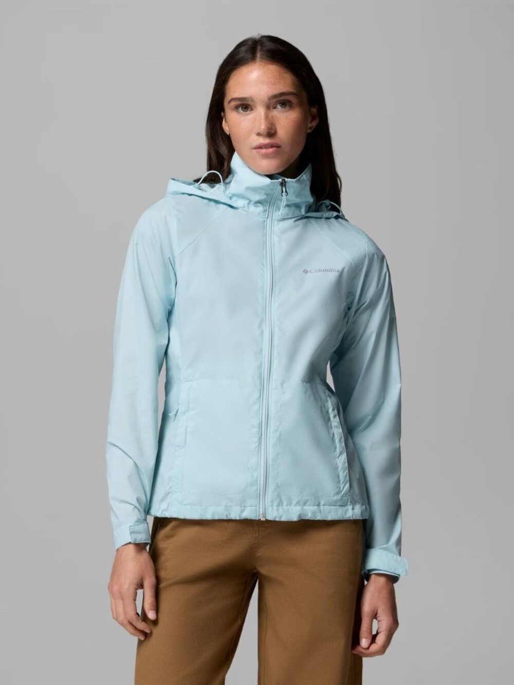 Columbia Light Blue Switchback III Waterproof Rain Jacket Size S